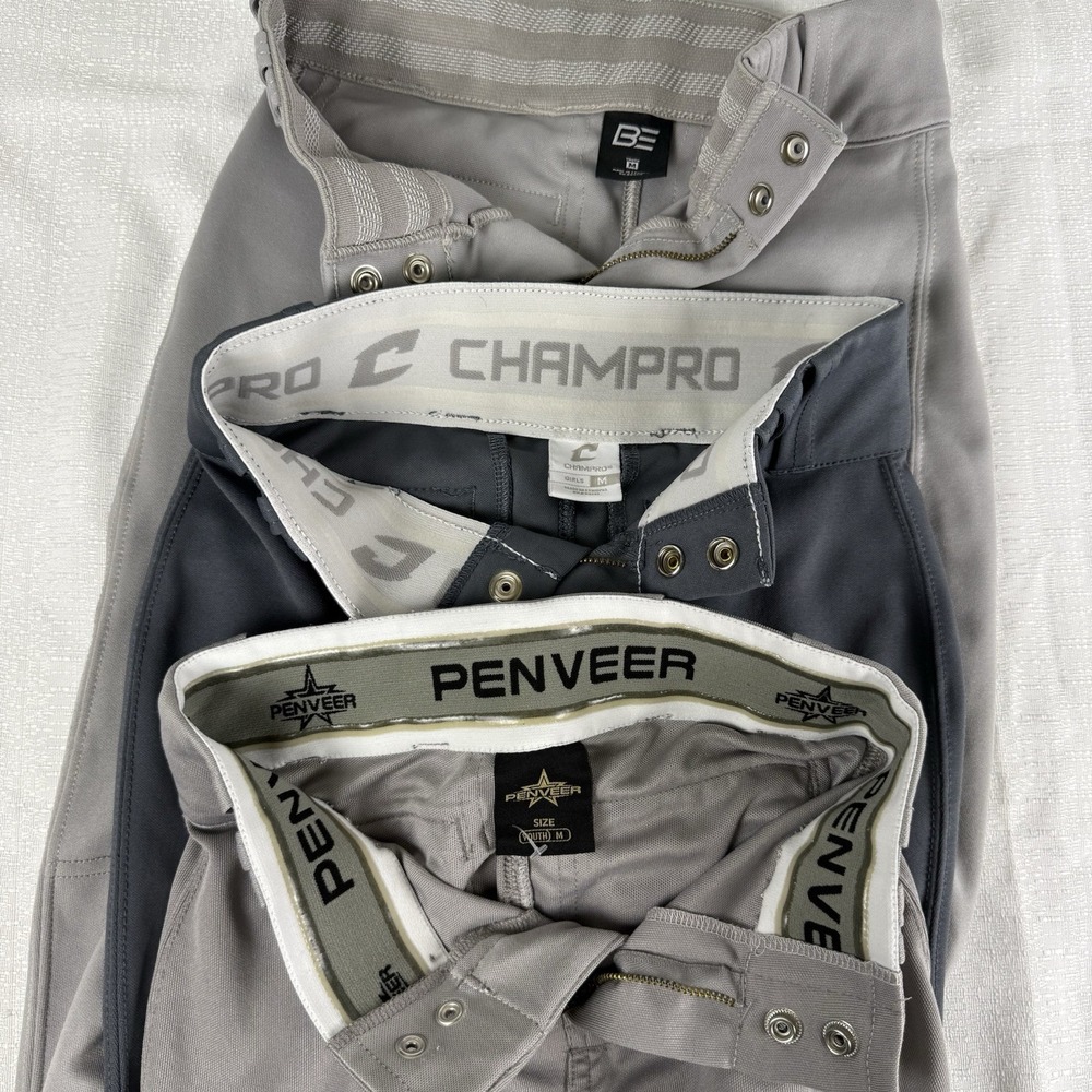 Lot Of 3 Kids Baseball Knicker Pants Youth M Penveer/Champro/BE